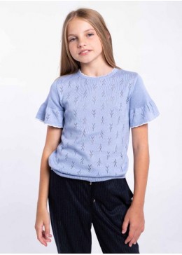 TopHat блакитний джемпер з коротким рукавом для дівчинки 21014